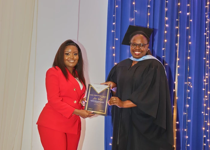 Graduating student getting a certificate